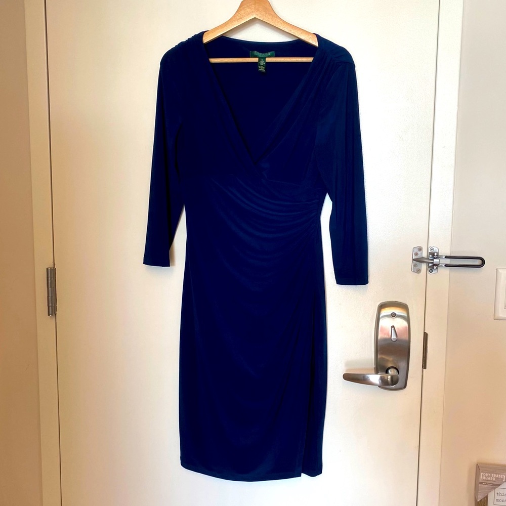 Ralph Lauren 3/4 Sleeve Wrap Style Dress